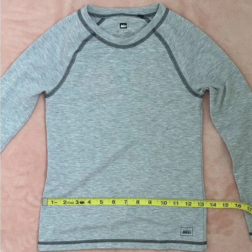 REI Kids Long Sleeve Performance Top Size Small Gray Athletic Outdoor Base Layer